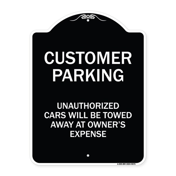 Designer Series-Unauthorized Cars Will Be Towed Away At Owners Expense, 18" L, 24" H, BW-1824-9875